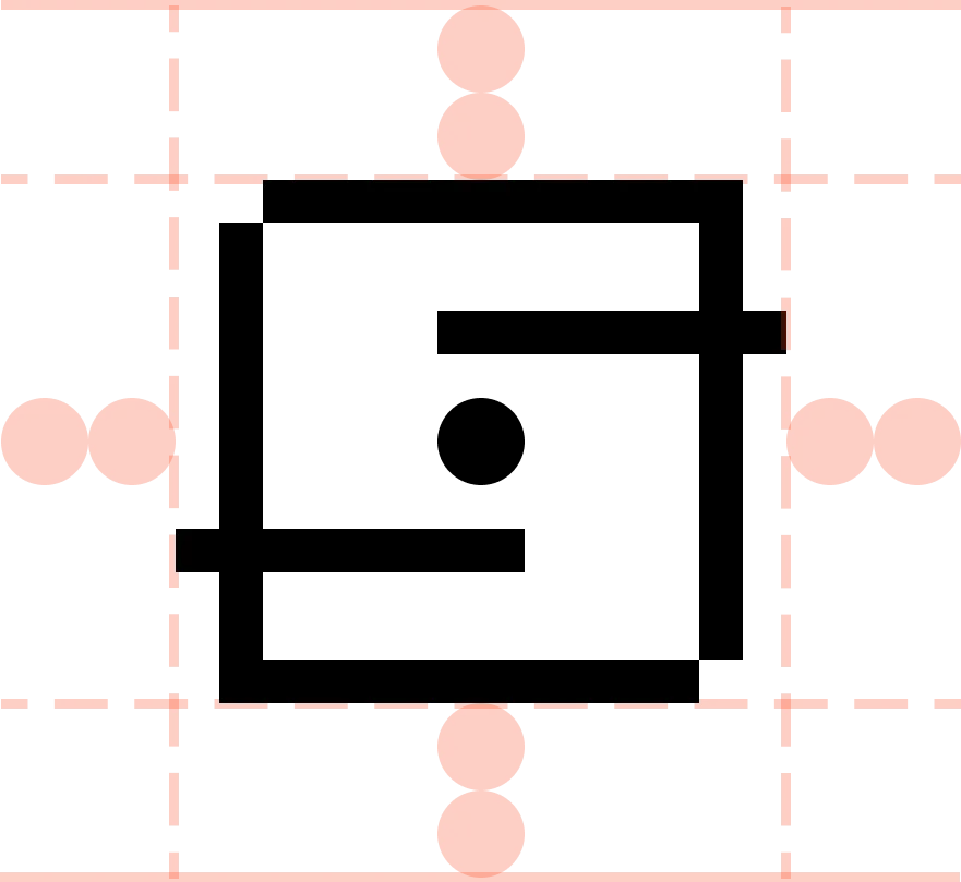 Logomark: two units padding